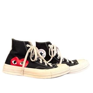 Black Comme des Garcons Play Converse Black Off White Sneakers Men’s 6 Women’s 8